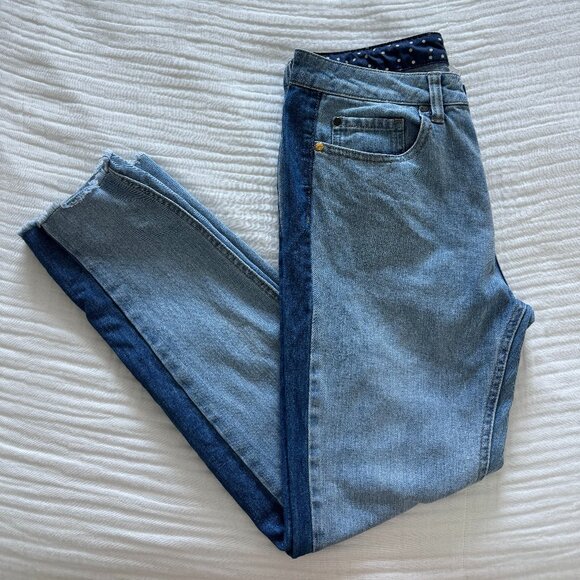 ROXY Cloudy Days Boyfriend Fit Two-Tone Jeans Like New ✨ - Picture 4 of 16